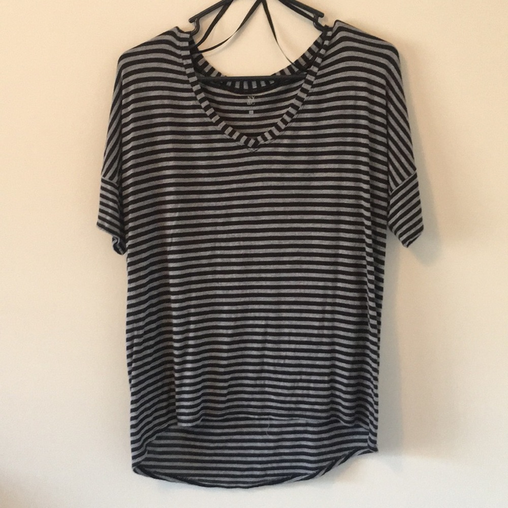 NY&Co Black & Grey Striped Top